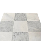 Marble checkered floor tiles from Checkerboard Carrara White and Aurora White 12x12 set