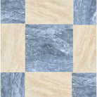 Marble tile pattern featuring Checkerboard Crema Marfil Select and Emperador Dark Oro Tumbled Set