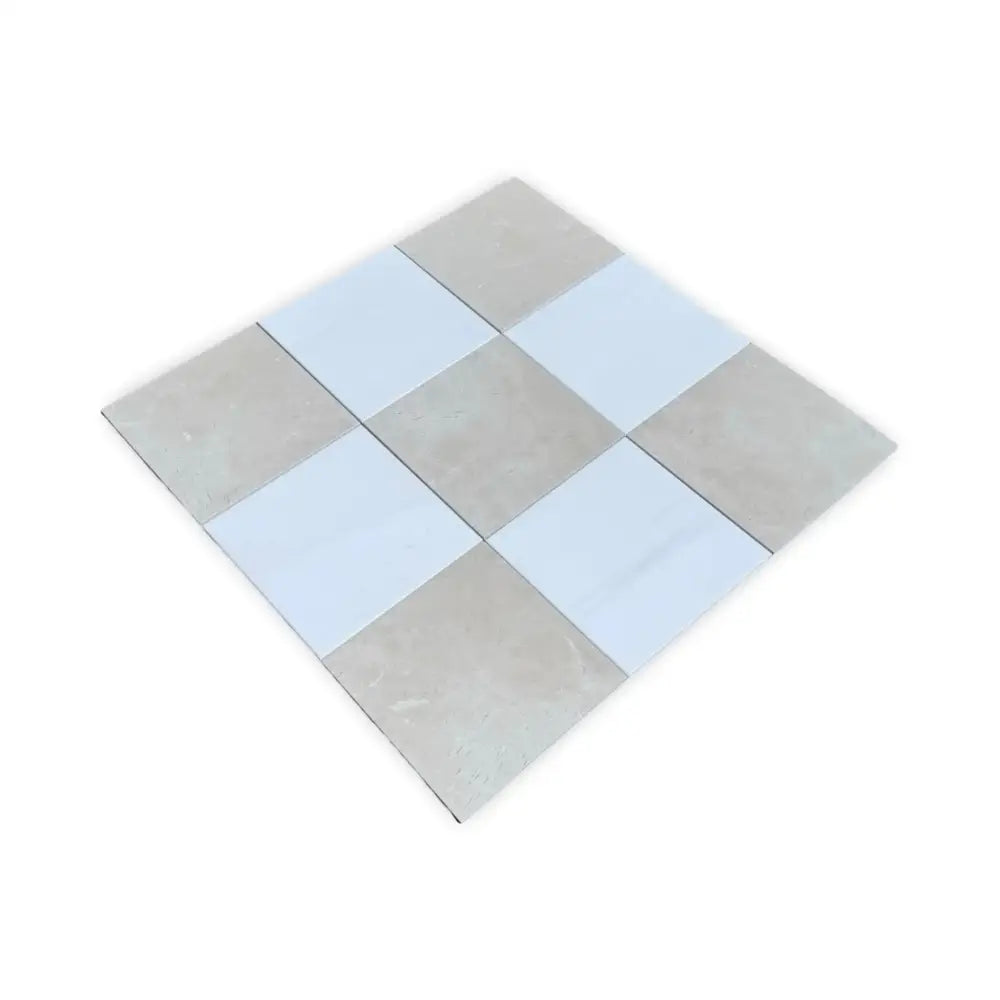 Checkerboard tile pattern from Checkerboard Bianco Dolomite and Crema Marfil 12x12 Set