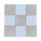 Nine square tiles from Checkerboard Bianco Dolomite and Crema Marfil 12X12 Set