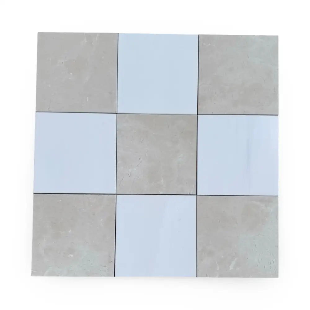 Checkerboard Dolomite Prestige Prestige and Crema Marfil Select 12X12 Set-American Stone