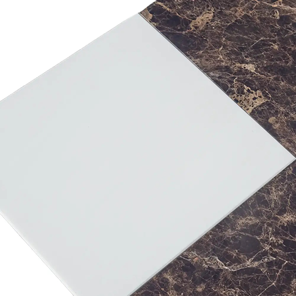 White and brown marble-patterned surface from Checkerboard Dolomite Prestige and Emperador Dark Oro 12X12 Set