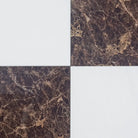 Checkerboard Dolomite Prestige and Emperador Dark Oro 12x12 tile pattern image