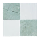 Square tile with alternating Ming Green Marble and White squares in Checkerboard Dolomite Set