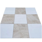 Square patterned floor tiles from Checkerboard Emperador Dark Oro Marble and Crema Marfil Set