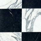 Black and white marble checkerboard pattern from Checkerboard Nero Marquina and Arabescato Corchia set
