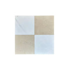 Four black and white checkerboard tiles from Nero Marquina and Arabescato Corchia Marble set