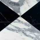 Black and white marble tile pattern from Checkerboard Nero Marquina Prestige and Arabescato Corchia set