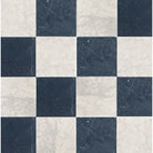 Checkerboard tile pattern with Nero Marquina and Carrara White marble | 12x12 set