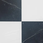 Black and white checkered tiles from Checkerboard Nero Marquina and Dolomite Prestige Marble set