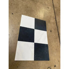 Black and white checkered tile from Aurora White and Nero Marquina marble set