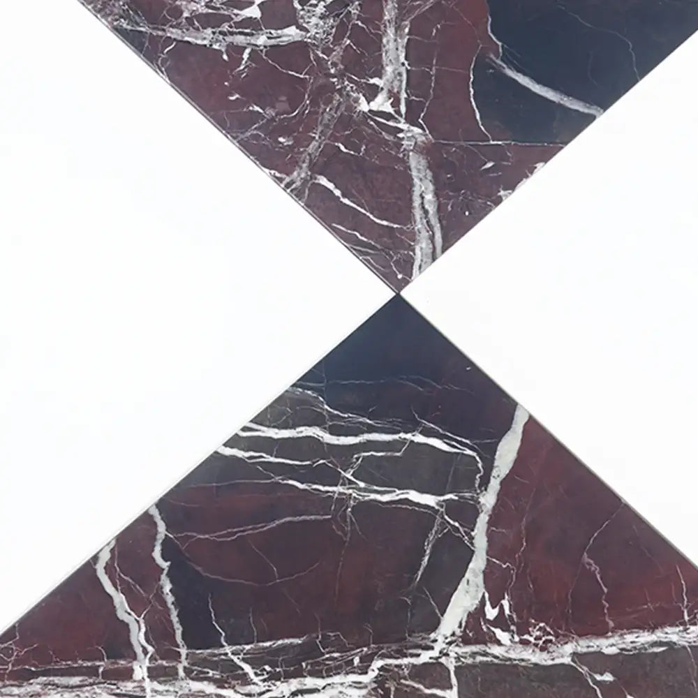 Geometric marble tile pattern in Checkerboard Rosso Levanto and Bianco Dolomite 12X12 Set