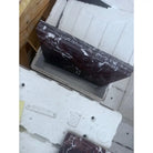 Maroon marble countertop with white veining from Checkerboard Rosso Levanto and Crema Marfil 12X12 Set
