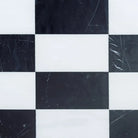 Black and white checkered tiles from Como in Bianco Dolomite and Nero Marquina set