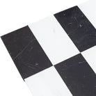 Black and white checkered surface from Como in Bianco Dolomite and Nero Marquina set
