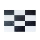Black and white checkered tile pattern from Como in Bianco Dolomite and Nero Marquina set