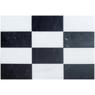 Black and white checkered tile pattern from Como in Bianco Dolomite and Nero Marquina set
