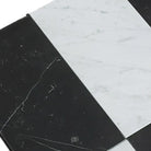 Black and white checkered marble tiles from Como in Carrara White Royale and Nero Marquina