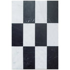 Black and white checkered marble tiles from Como in Carrara White Royale and Nero Marquina Prestige set