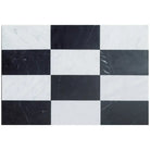 Black and white checkered tile pattern from Como in Carrara White Royale and Nero Marquina Prestige set