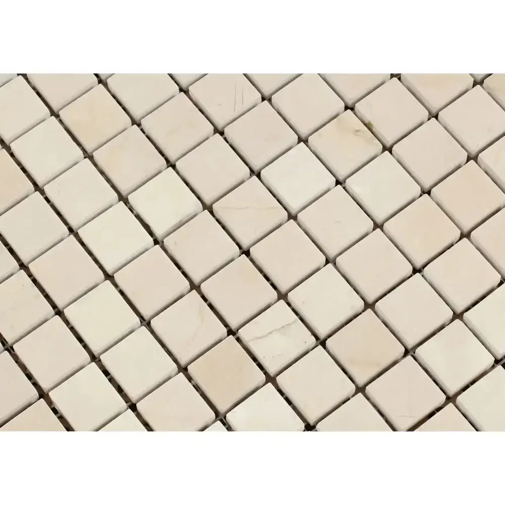 Beige square tile mosaic from Crema Marfil Select Marble for polished or honed finish