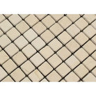Beige square mosaic tiles for Crema Marfil Select Marble 1x1 Tumbled design