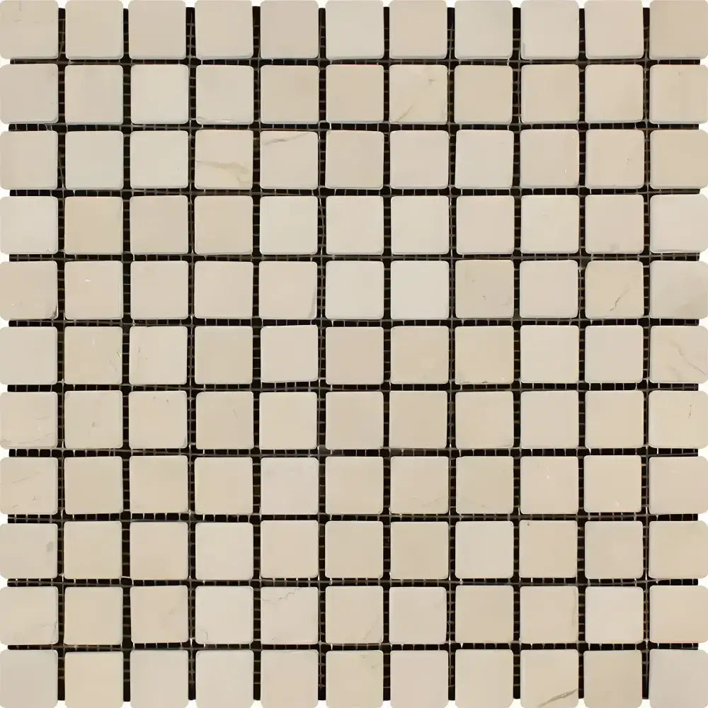 Crema Marfil Select Marble 1X1 Mosaic Tumbled-American Stone