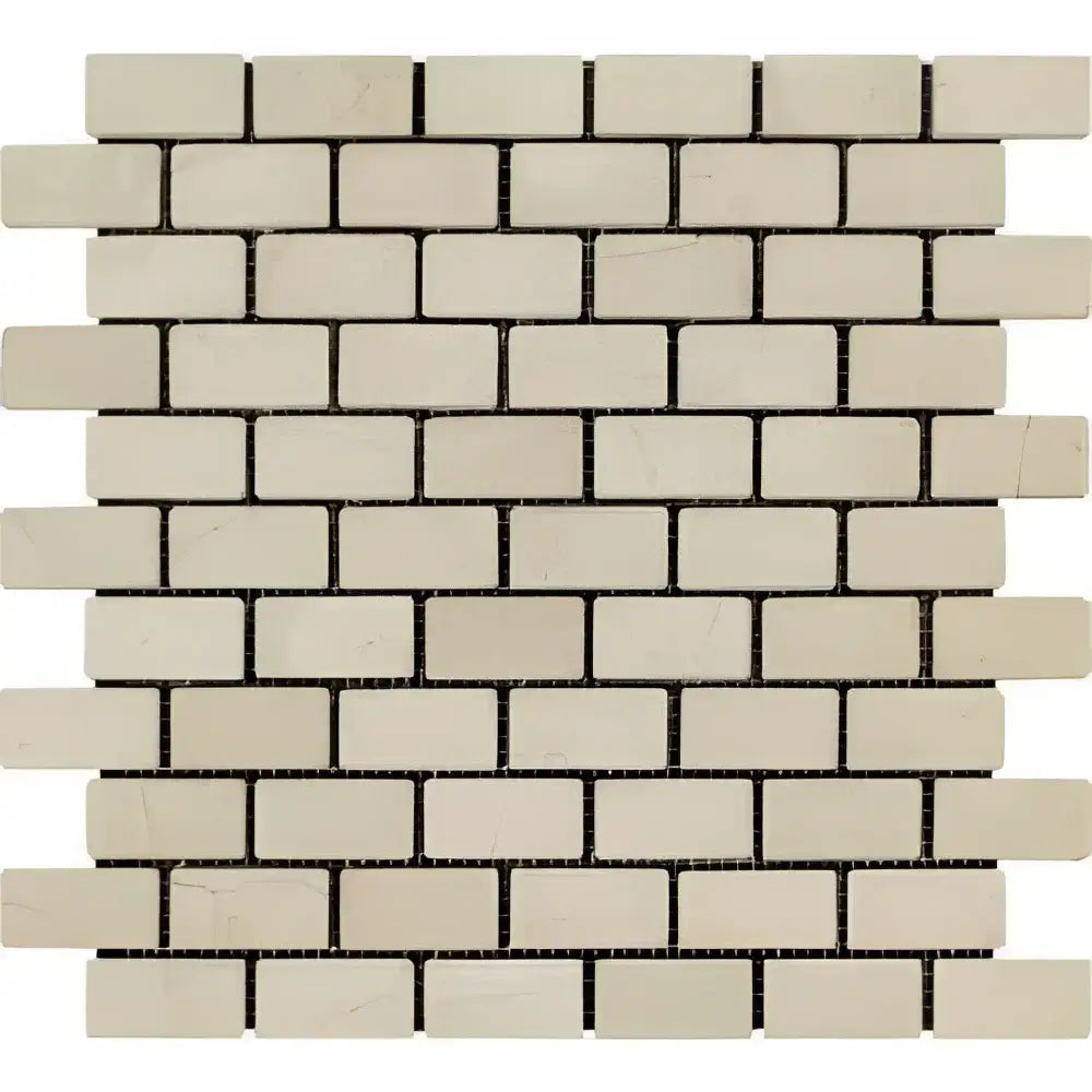 Crema Marfil Select Marble 1X2 Brick Mosaic Tumbled-American Stone
