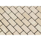 Rectangular beige tile mosaic for Crema Marfil Select Marble 1X2 Brick Tumbled product
