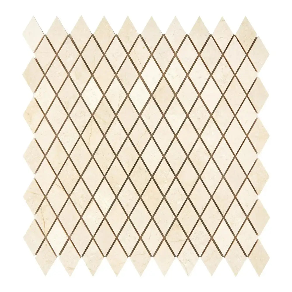 Crema Marfil Select Marble diamond mosaic tile sheet polished or honed for elegant flooring