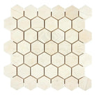 Beige hexagon tile mosaic for Crema Marfil Select Marble 2 inch Tumbled pattern