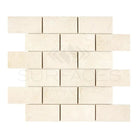 Rectangular beige brick mosaic for Crema Marfil Select Marble 2X4 tile design