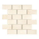Off-white brick mosaic tile from Crema Marfil Select Marble for elegant flooring or walls