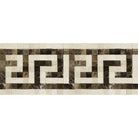 Greek key mosaic border on Crema Marfil Select Marble polished tile