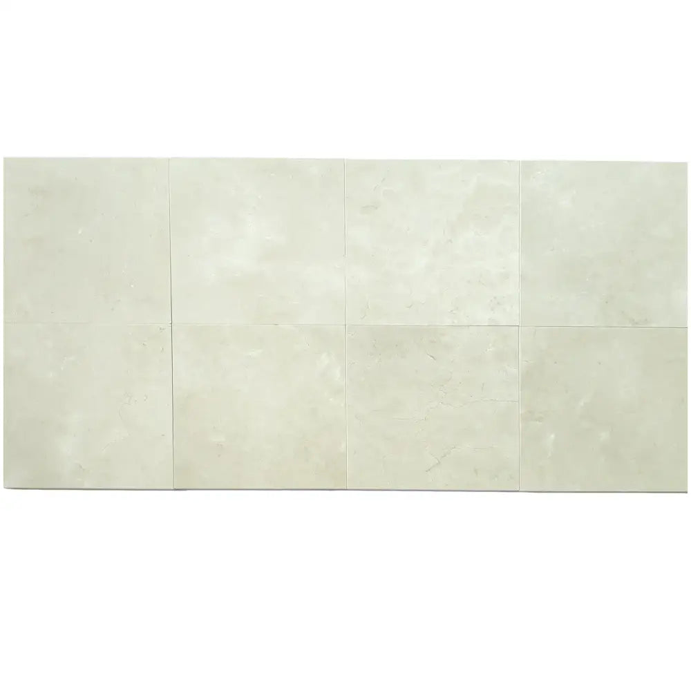 Rectangular off-white Crema Marfil Select Marble tiles with wave border finish