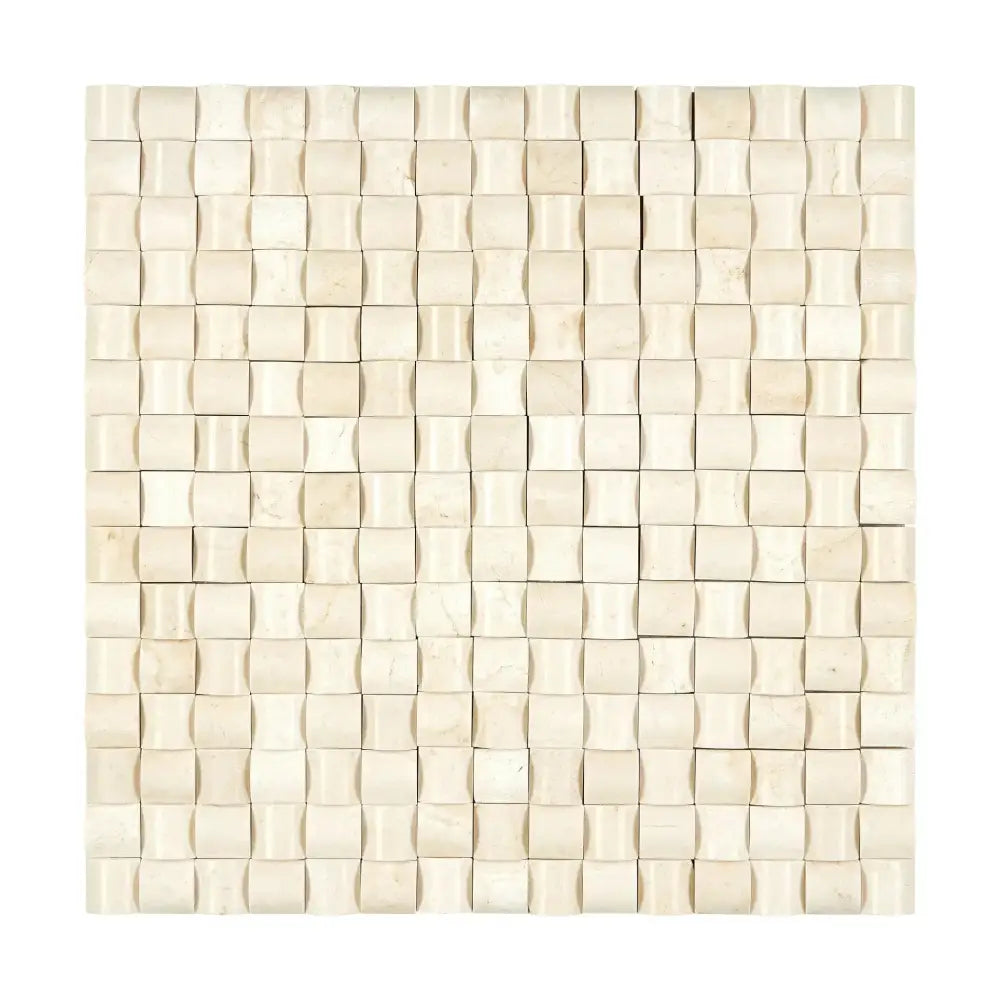 Crema Marfil Select Marble 3-D Small-Bread Mosaic-American Stone