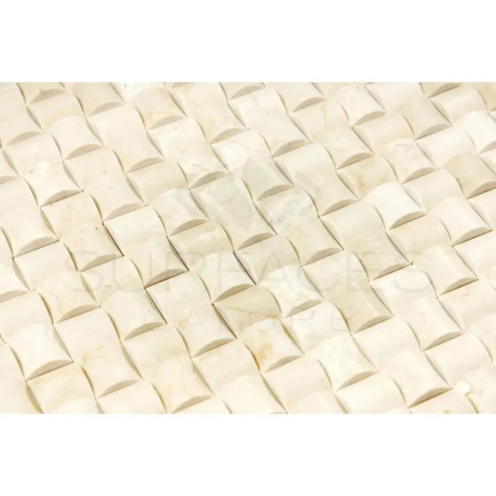 Neatly arranged baklava pieces on Crema Marfil Select Marble mosaic surface