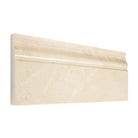 Beige stone molding from Crema Marfil Select Marble 4 3/4X12 Baseboard Trim