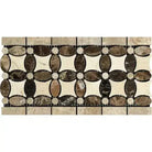 Decorative marble mosaic border for Crema Marfil Select Marble flooring