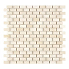 Beige brick mosaic tile from Crema Marfil Select Marble 5/8X1 1/4 Mini-Brick Collection