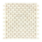 Rectangular off-white mosaic tile sheet for Crema Marfil Select Marble backsplash