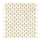 Beige brick mosaic tile from Crema Marfil Select Marble 5/8X1 1/4 Mini-Brick Tumbled