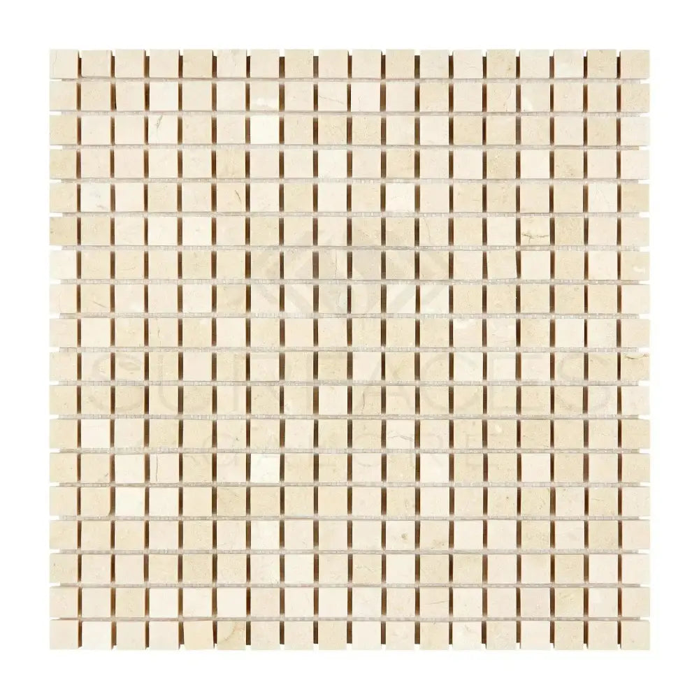 Beige mosaic tile sheet from Crema Marfil Select Marble polished or honed finish