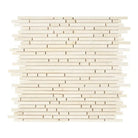 Beige mosaic tile sheet from Crema Marfil Select Marble Bamboo Sticks collection