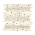 Beige horizontal mosaic tile from Crema Marfil Select Marble Bamboo Sticks collection