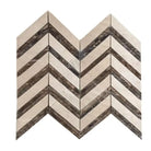 Chevron patterned tile from Crema Marfil Select Marble Large Mosaic, polished or honed