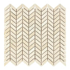 Beige Chevron Mosaic Tile for Crema Marfil Select Marble Chevron Mini Mosaic