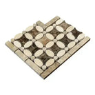 Decorative marble mosaic tile from Crema Marfil Select Marble Florida Flower Border corner