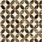 Interlocking Crema Marfil Select Marble Mosaic Tile with Florida Flower Pattern