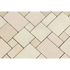 Beige brick floor pattern in Crema Marfil Select Marble Mini-Versailles Mosaic